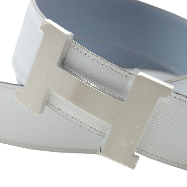 HERMES BELT WHITE/LIGHT BLUE