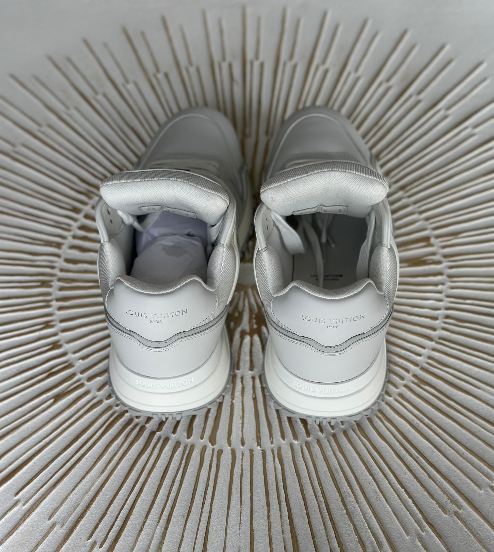 Louis Vuitton Run Away Maxi Sneaker – Oversized White Calf Leather (Style 1AHSRL, Men’s)