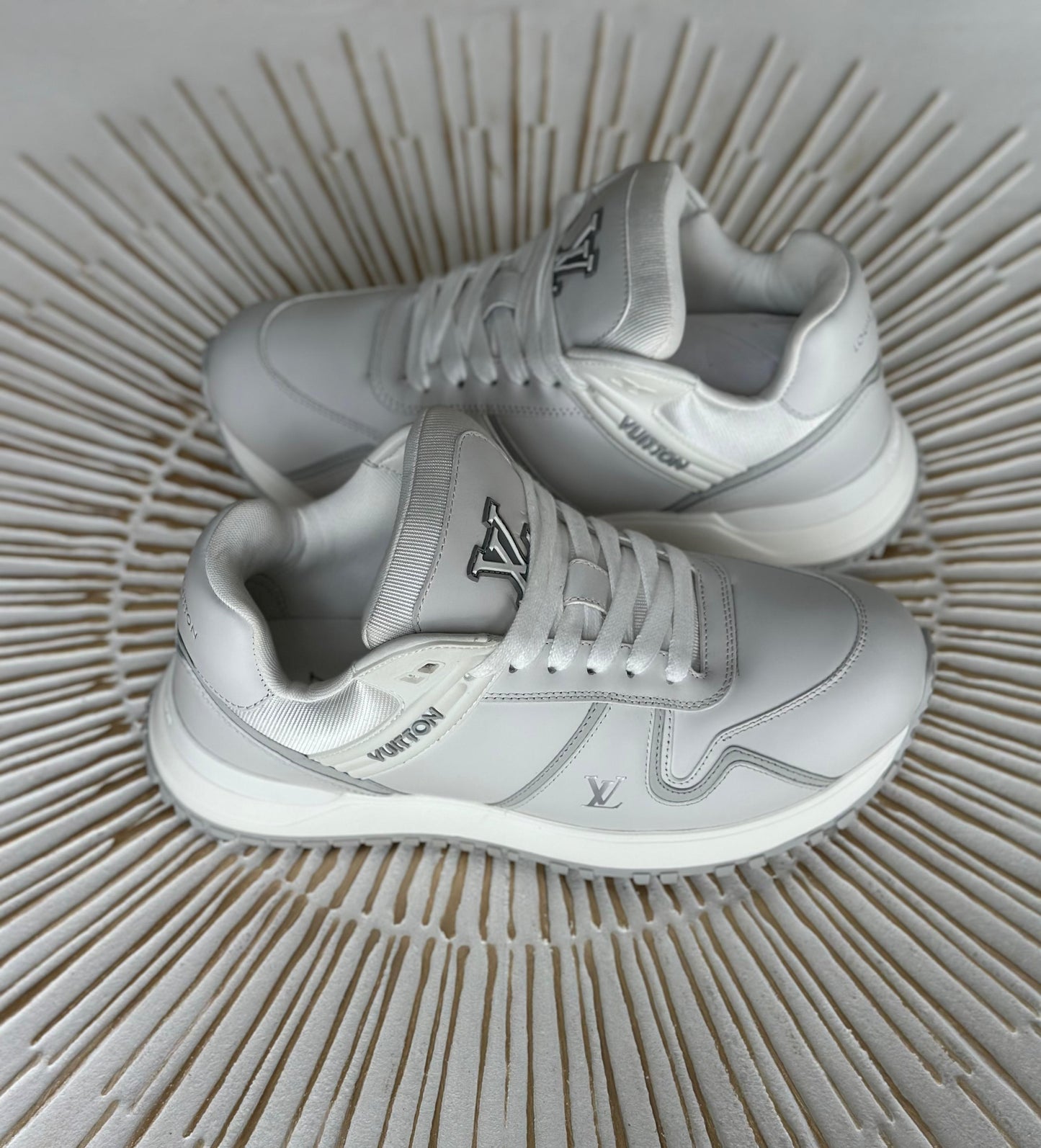 Louis Vuitton Run Away Maxi Sneaker – Oversized White Calf Leather (Style 1AHSRL, Men’s)