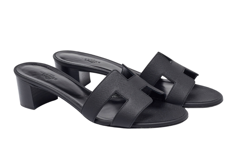 Hermès Slides | Leather Oasis Black