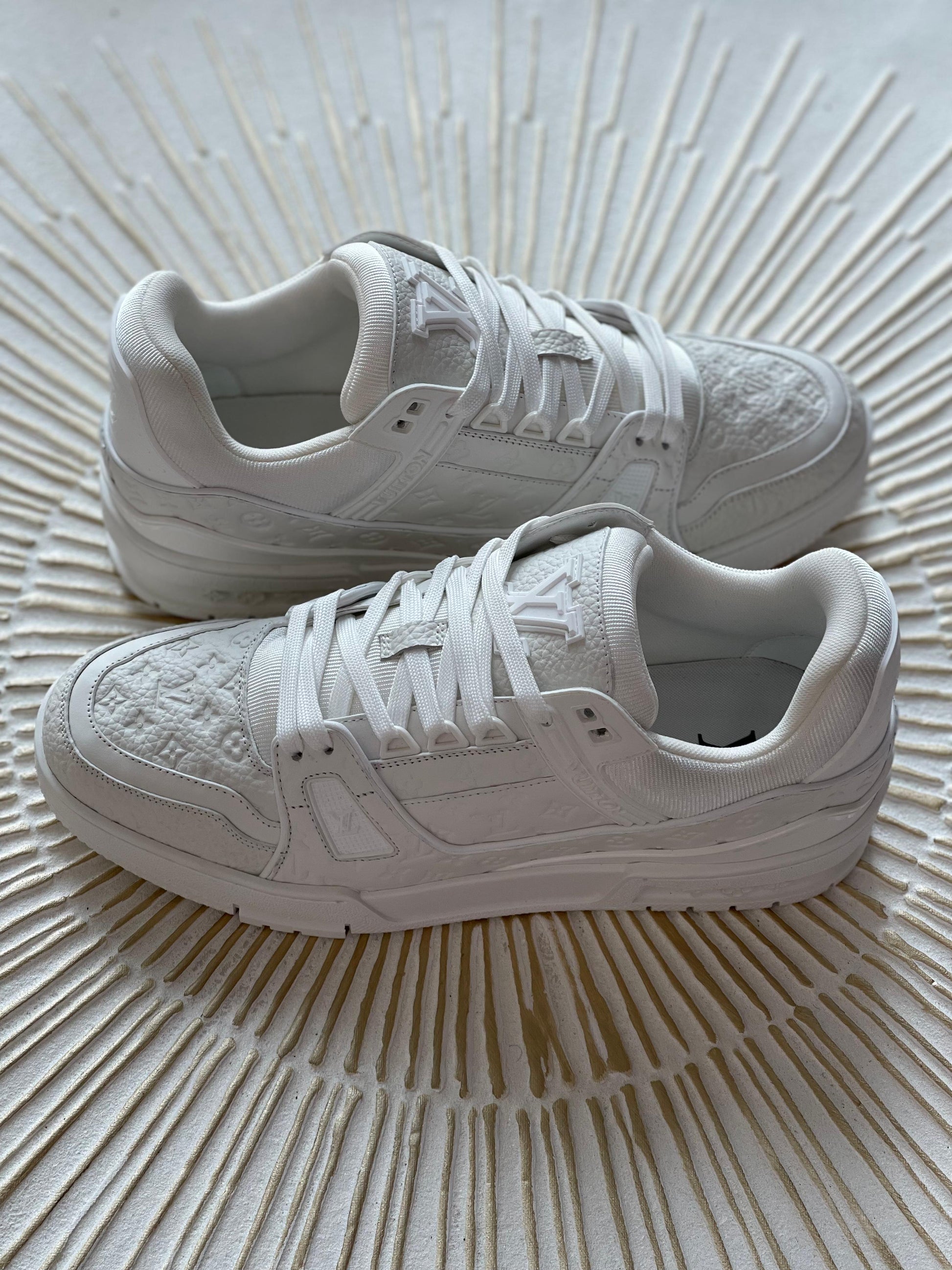 Louis Vuitton LV Trainer Sneaker – White Monochrome Calf Leather (US Men’s)