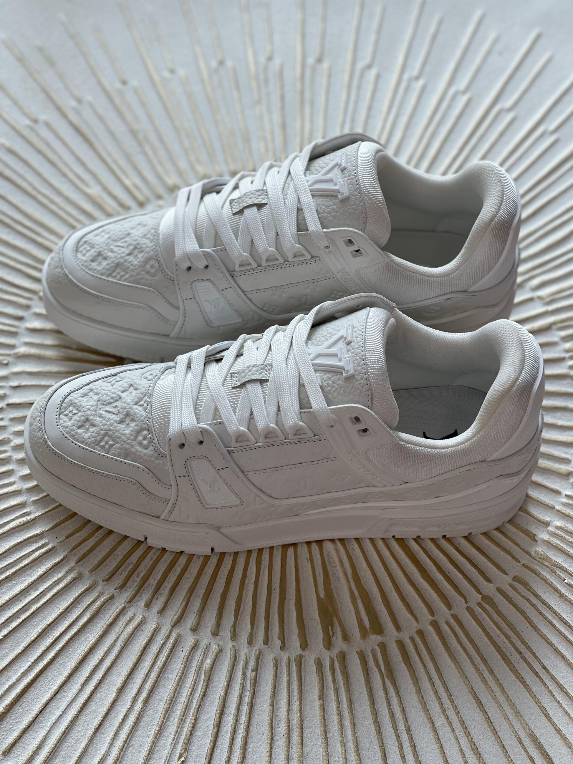 Louis Vuitton LV Trainer Sneaker – White Monochrome Calf Leather (US Men’s)