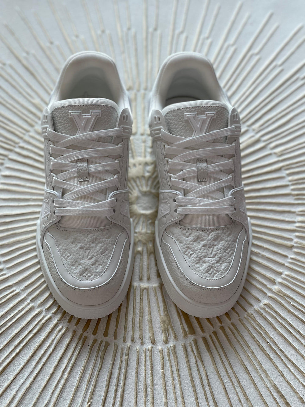Louis Vuitton LV Trainer Sneaker – White Monochrome Calf Leather (US Men’s)