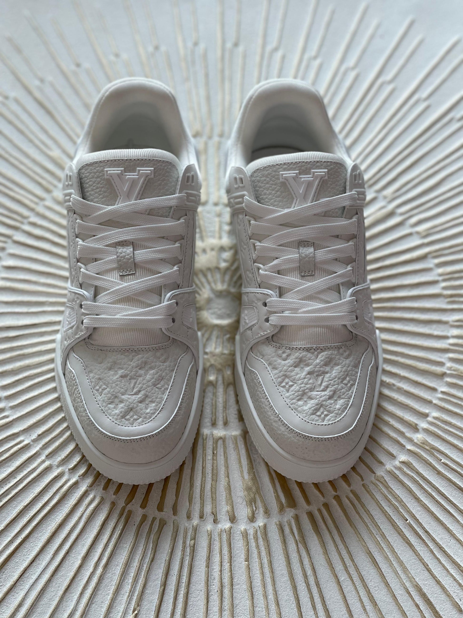 Louis Vuitton LV Trainer Sneaker – White Monochrome Calf Leather (US Men’s)