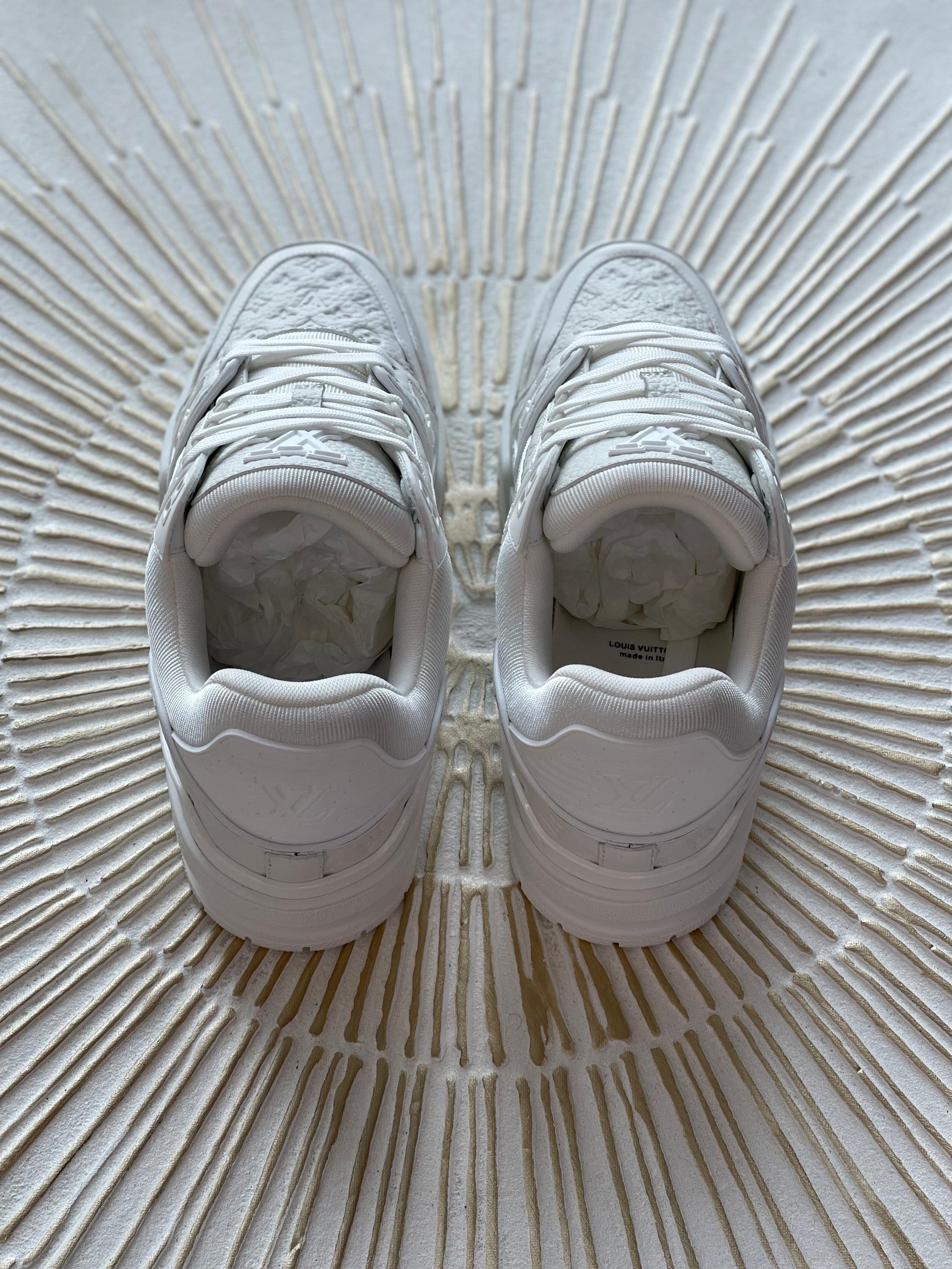 Louis Vuitton LV Trainer Sneaker – White Monochrome Calf Leather (US Men’s)