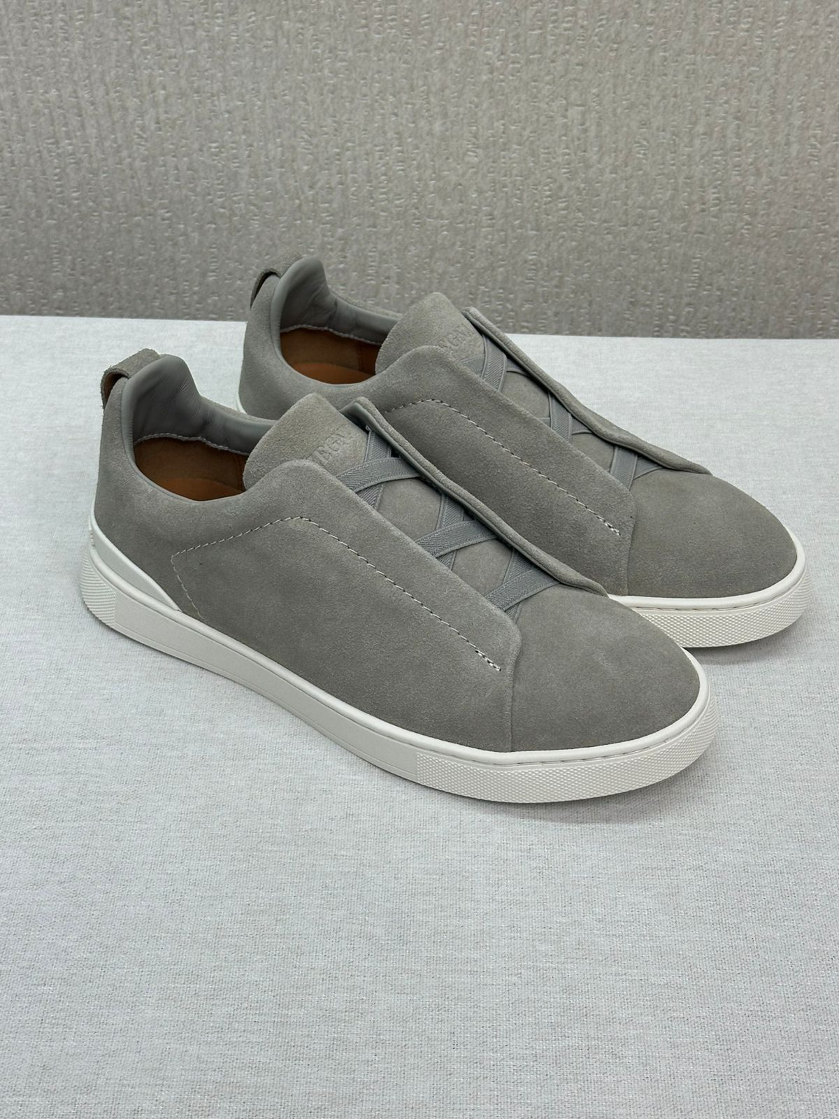 Zegna Triple Stitch™ Sneakers – Grey Mélange Suede