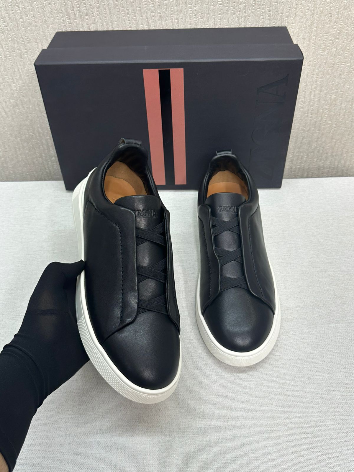 Zegna Triple Stitch low-top Sneakers | Black