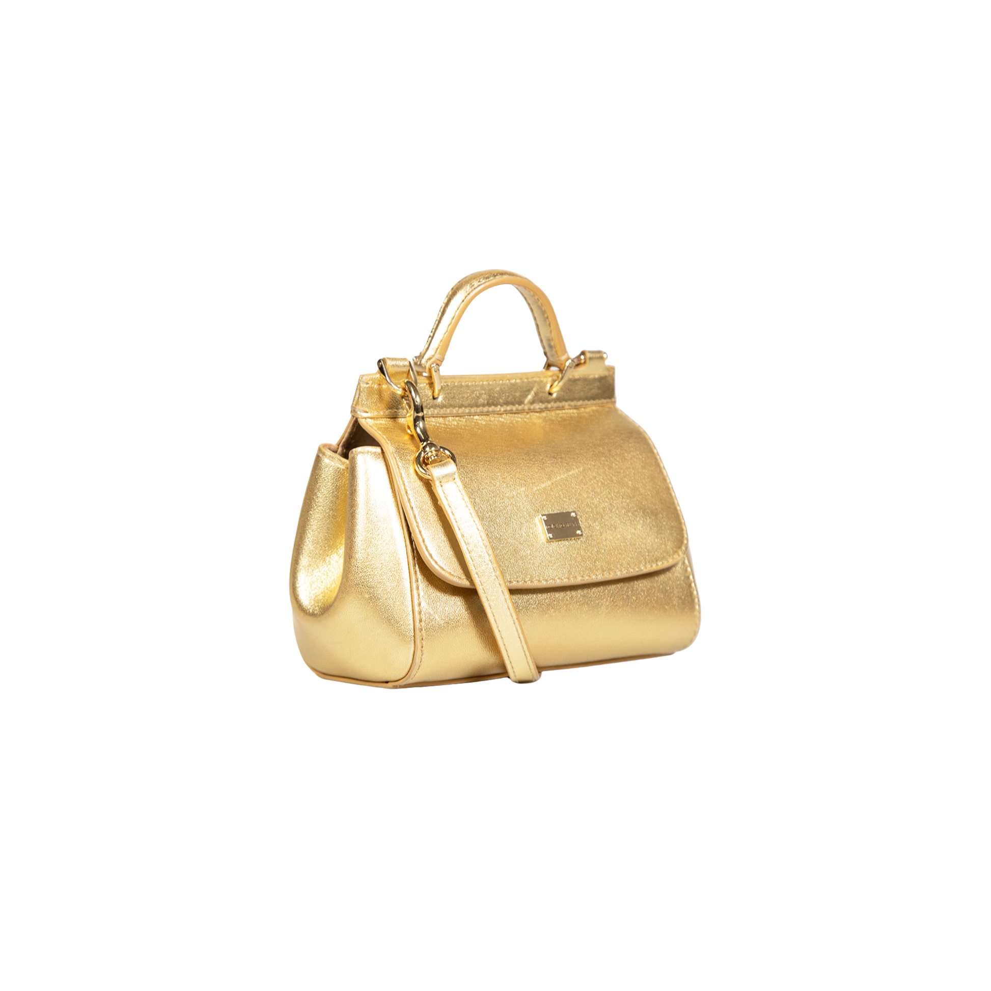 Dolce & Gabbana | Gold Leather Sicily Top-Handle