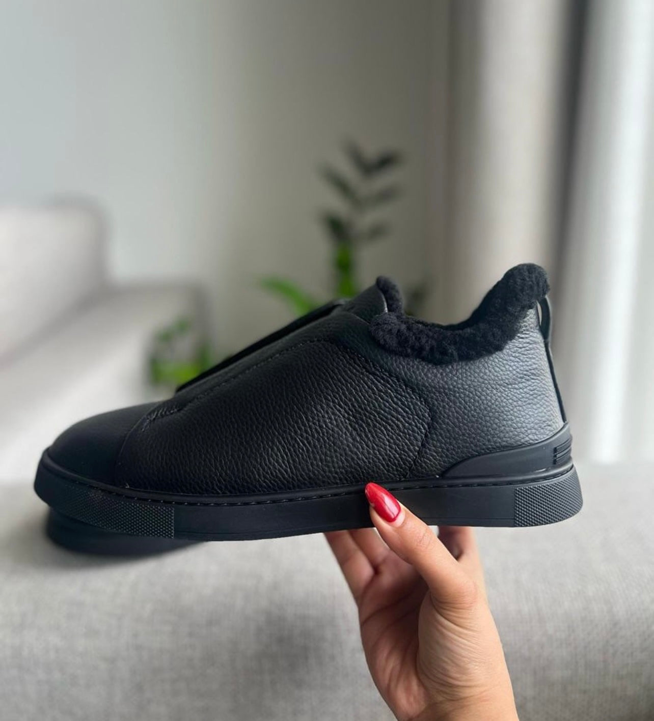 Zegna Triple Stitch low-top Sneakers | Black