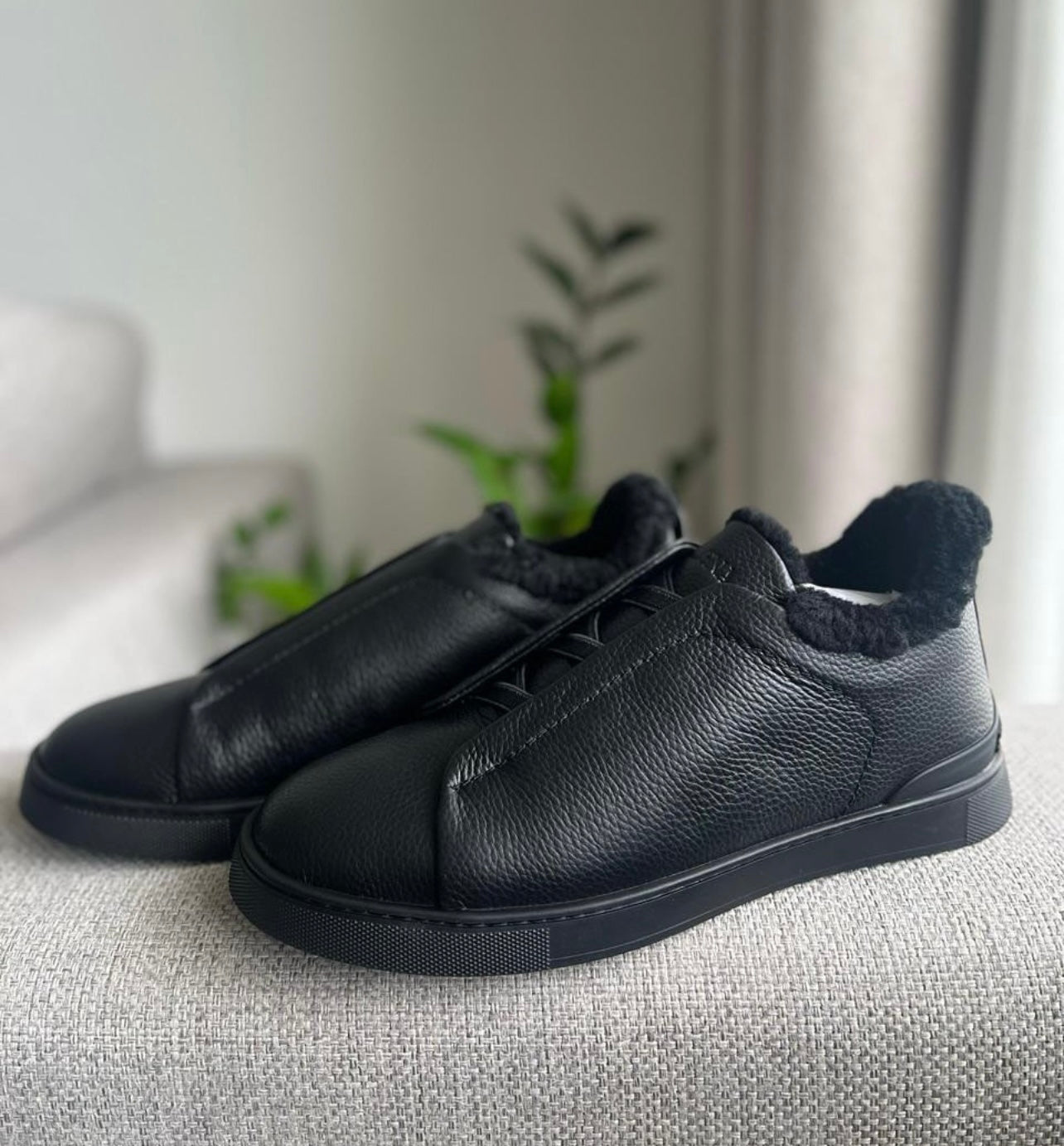 Zegna Triple Stitch low-top Sneakers | Black