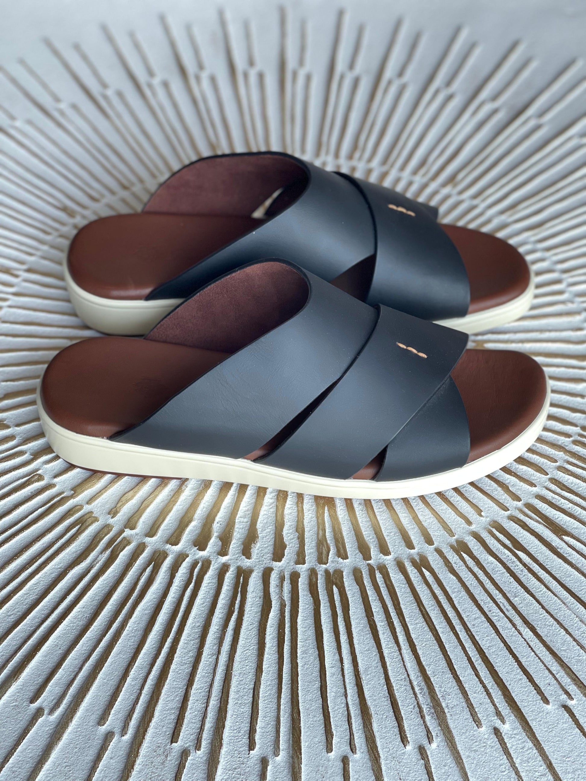 Loro Piana Palm Blue Sandal for Men – Luxury Italian Leather Footwear