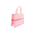 Dior Bag | Canvas Embroidered Tote Pink Bag