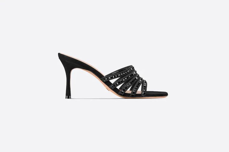 Dior black suede mules