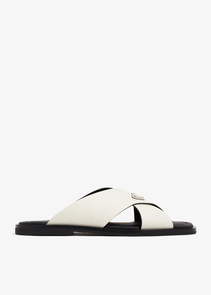 Prada Sandals | Saffiano Leather Crisscross