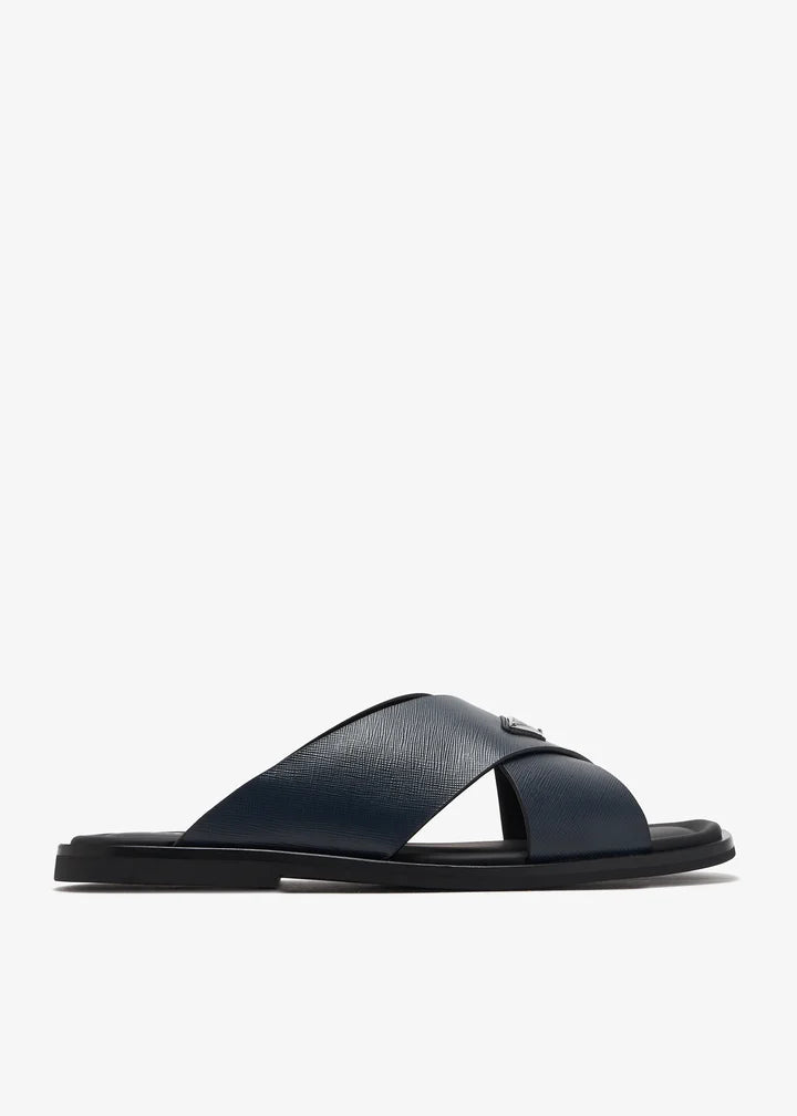 Prada Sandals | Saffiano Leather Crisscross