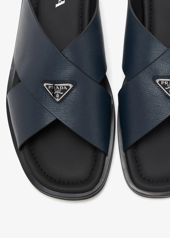 Prada Sandals | Saffiano Leather Crisscross