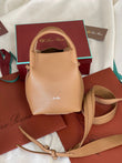 Loro Piana Bale Small Leather Tote Bag In a Beige