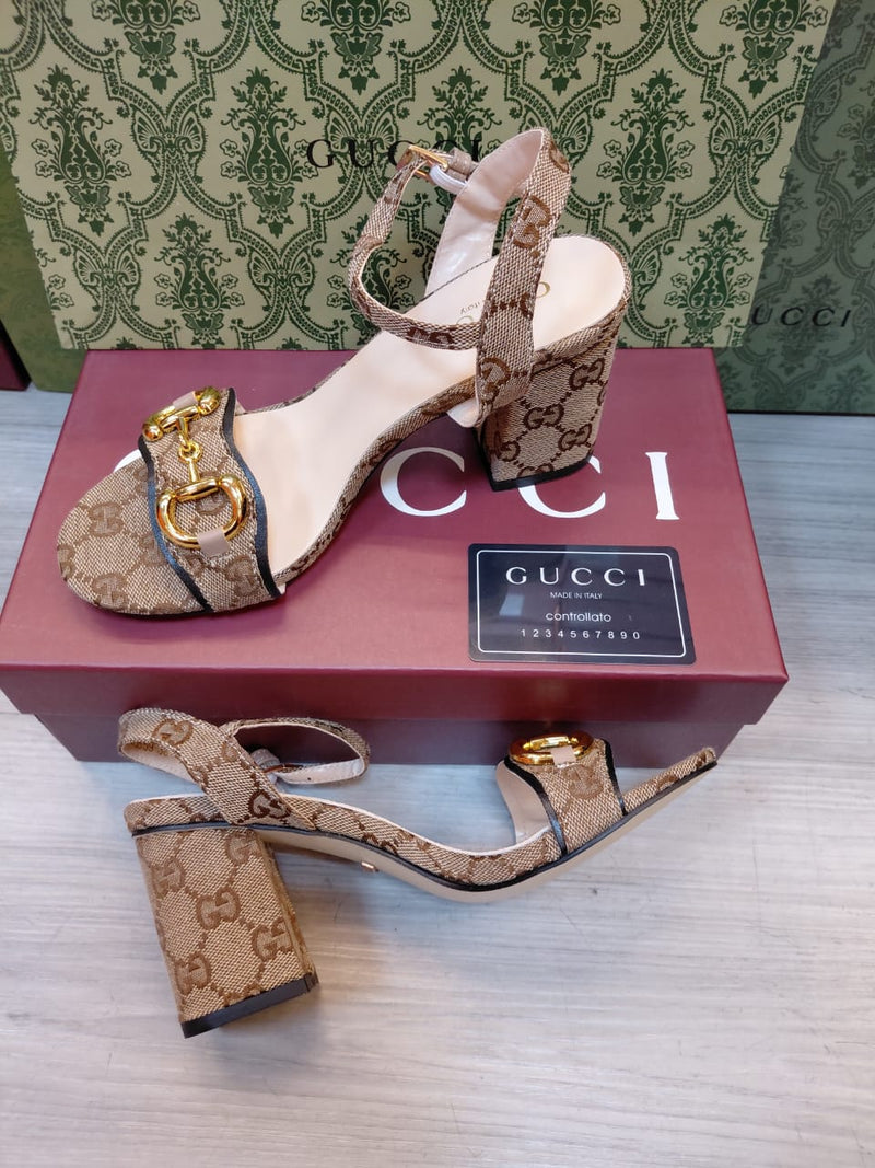 Gucci Horsebit platform sandal in beige