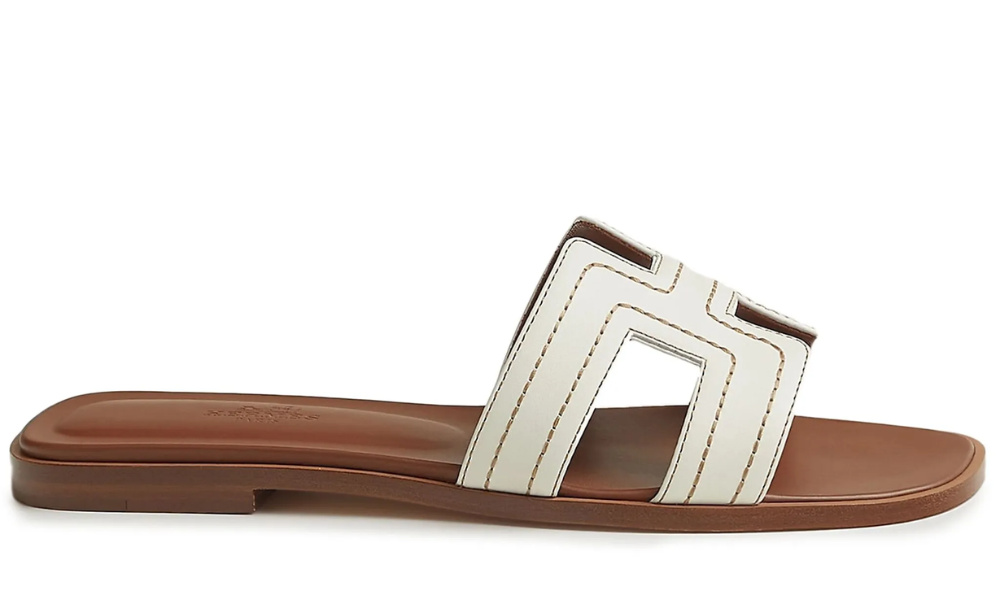 Hermès Pre-Owned Oran slides "White"