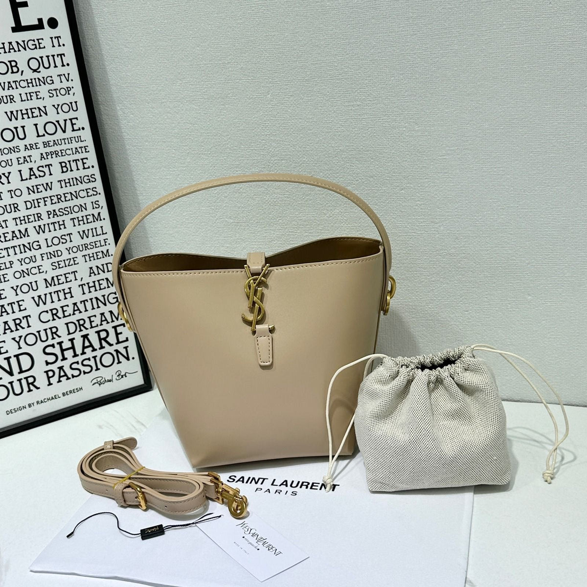 YSL Bag | Saint Laurent Le 37 Beige Shiny Leather