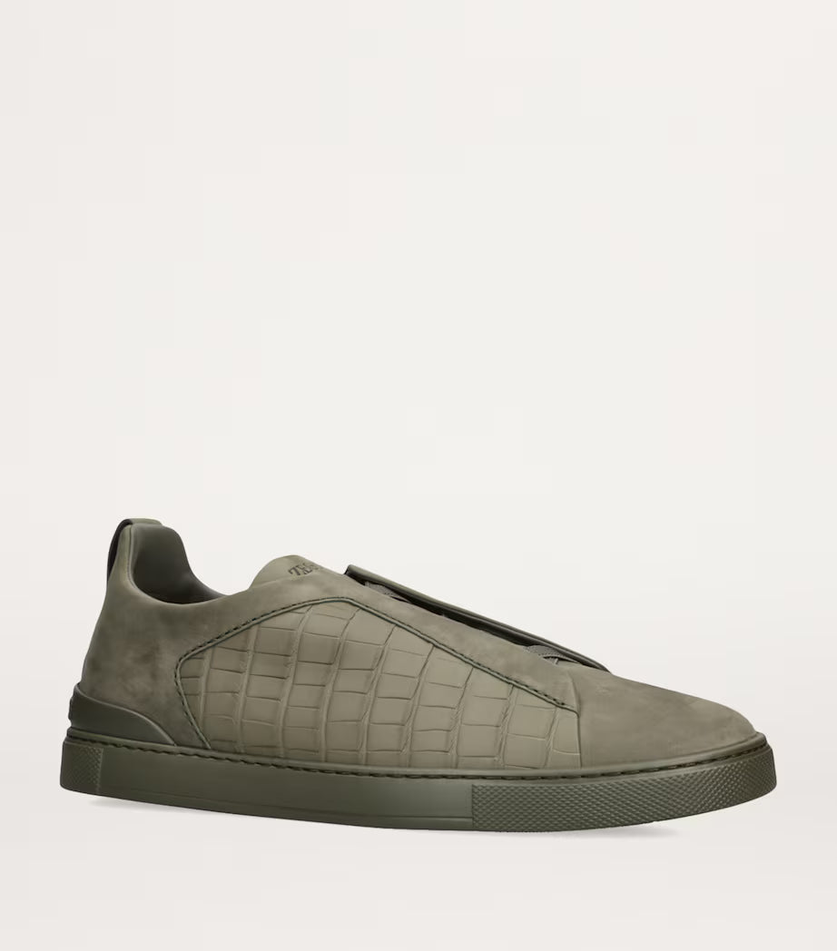 Zegna Crocodile Leather Triple Stitch SECONDSKIN