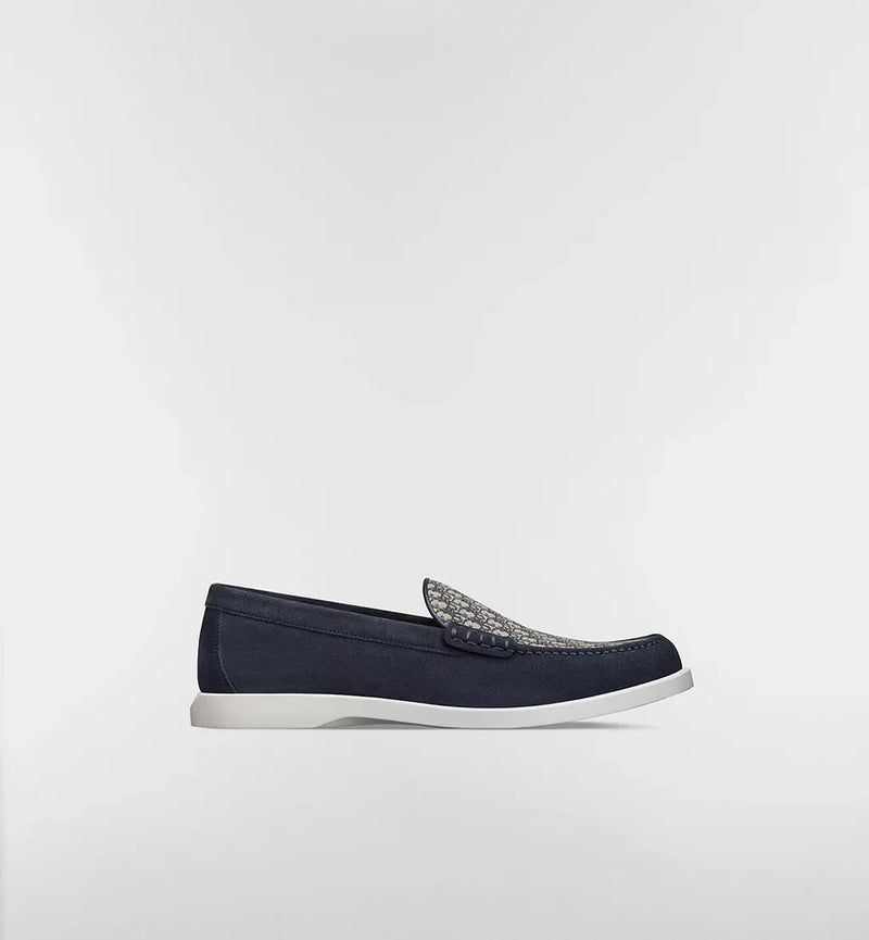 Dior Loafers | Navy Blue Suede With Beige