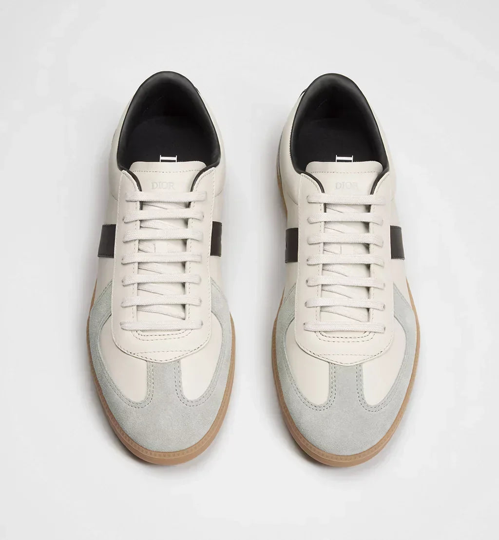 B01 Matchpoint Sneaker Black and White Smooth Calfskin with Gray Suede