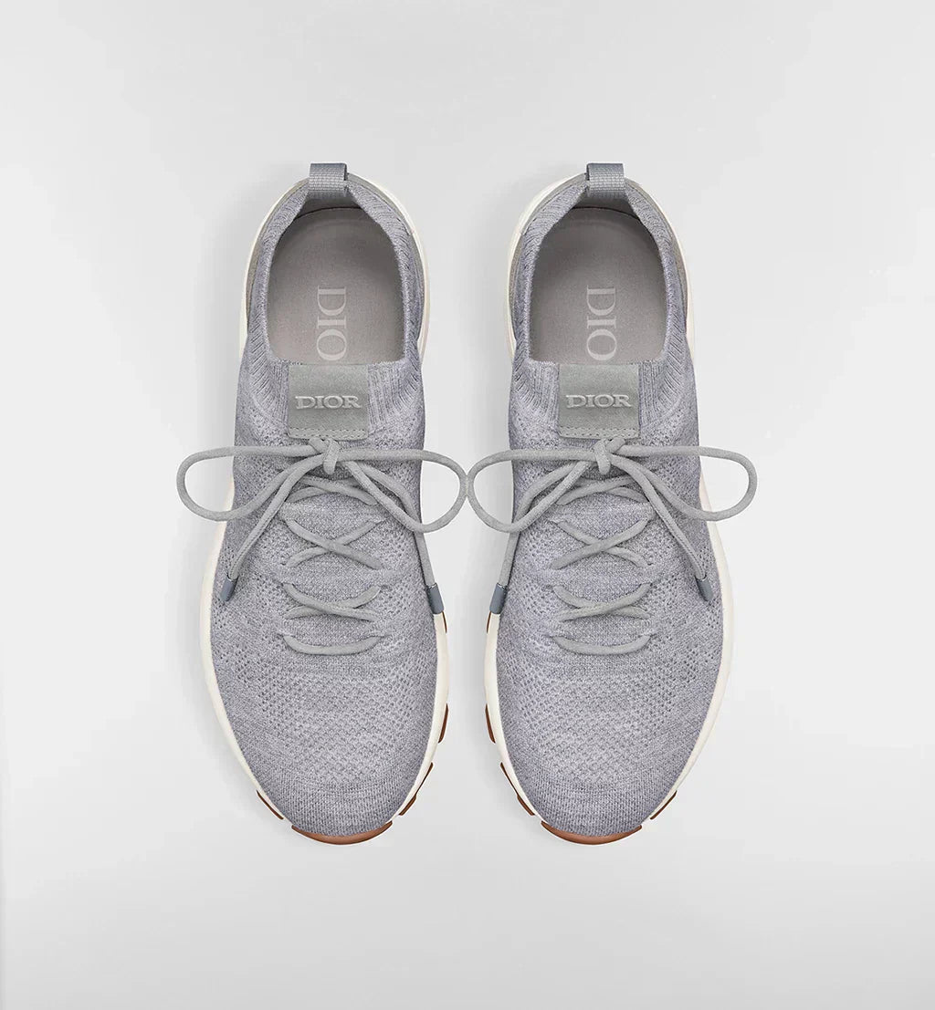 Dior Gray Cannage Cashmere, Wool and Silk Knit with Dior Gray Suede Calfskin