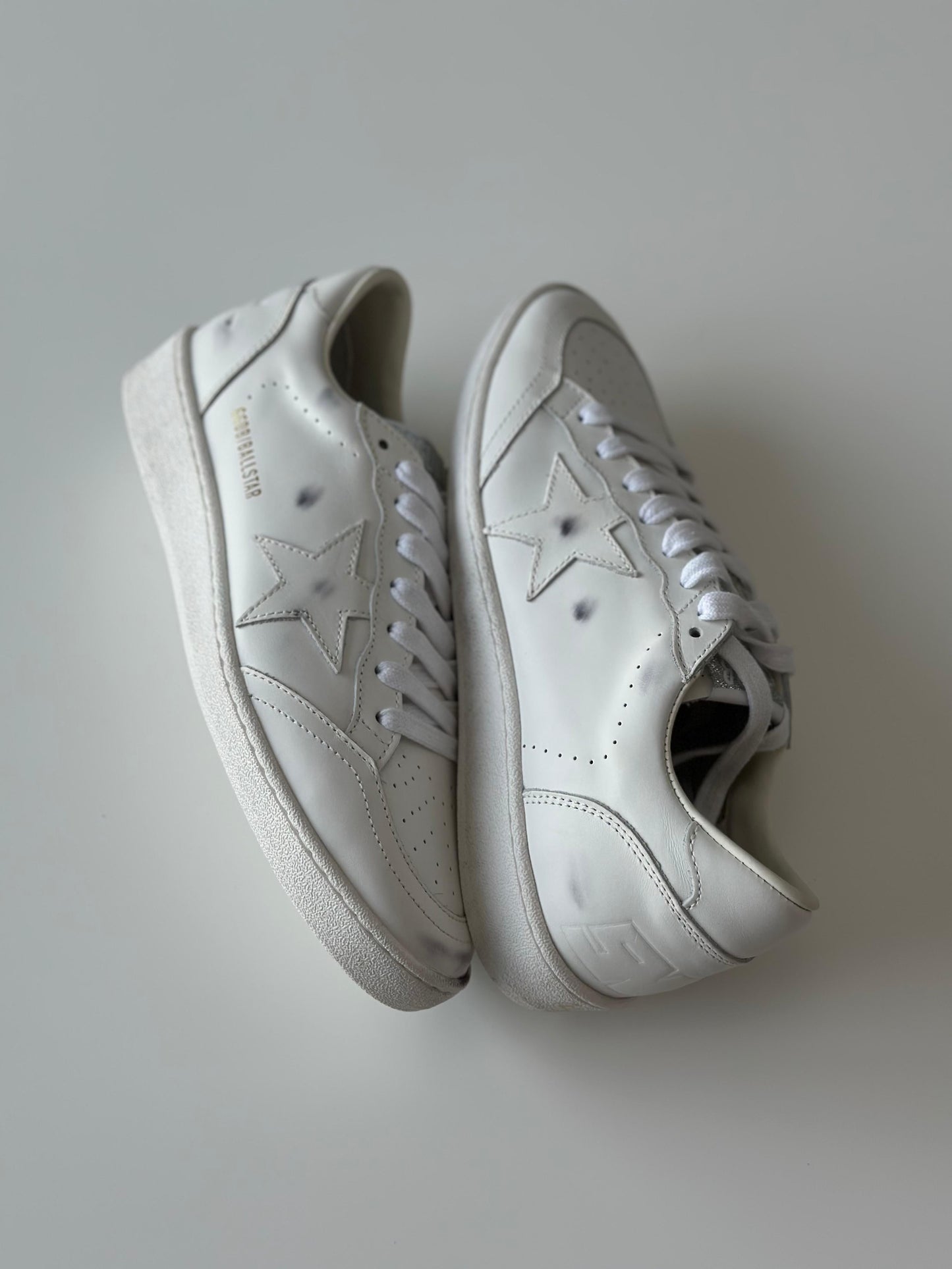 Golden Goose Ball Star “Triple White” Sneakers – Men’s (GMF00117 F004170 10100)