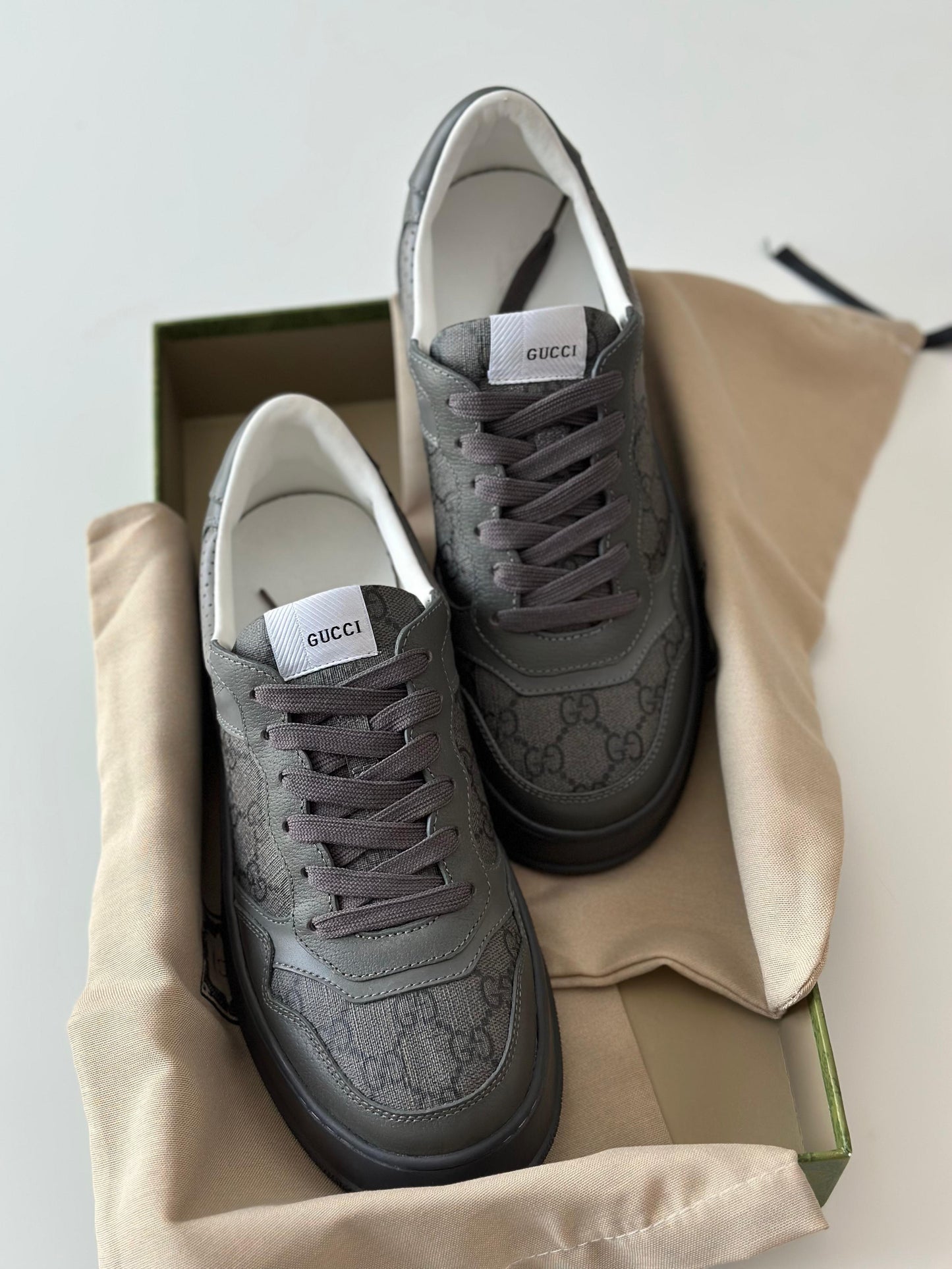 Gucci Men’s Chunky Sneaker – Black GG Supreme Canvas (2.2″ Platform)