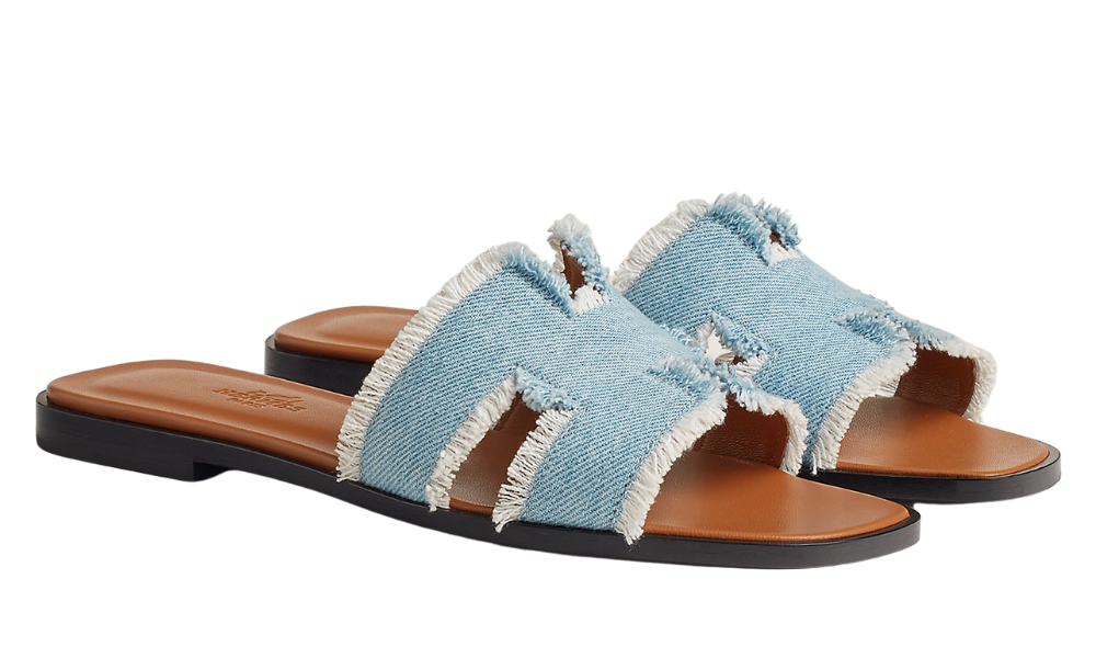 Hermes Sandales Oran "bleu clair"