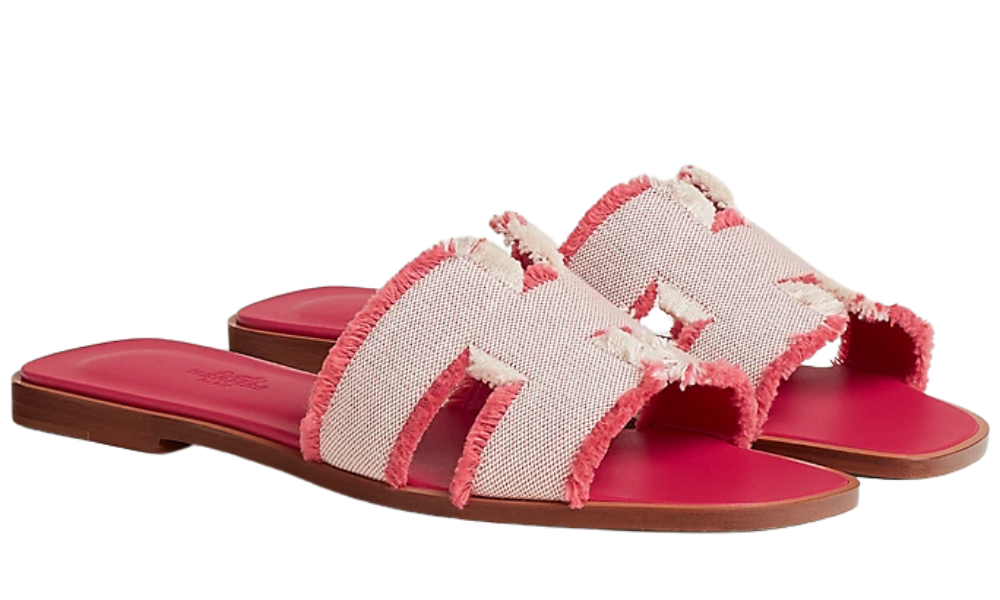 Hermes Sandales Oran "framboise"