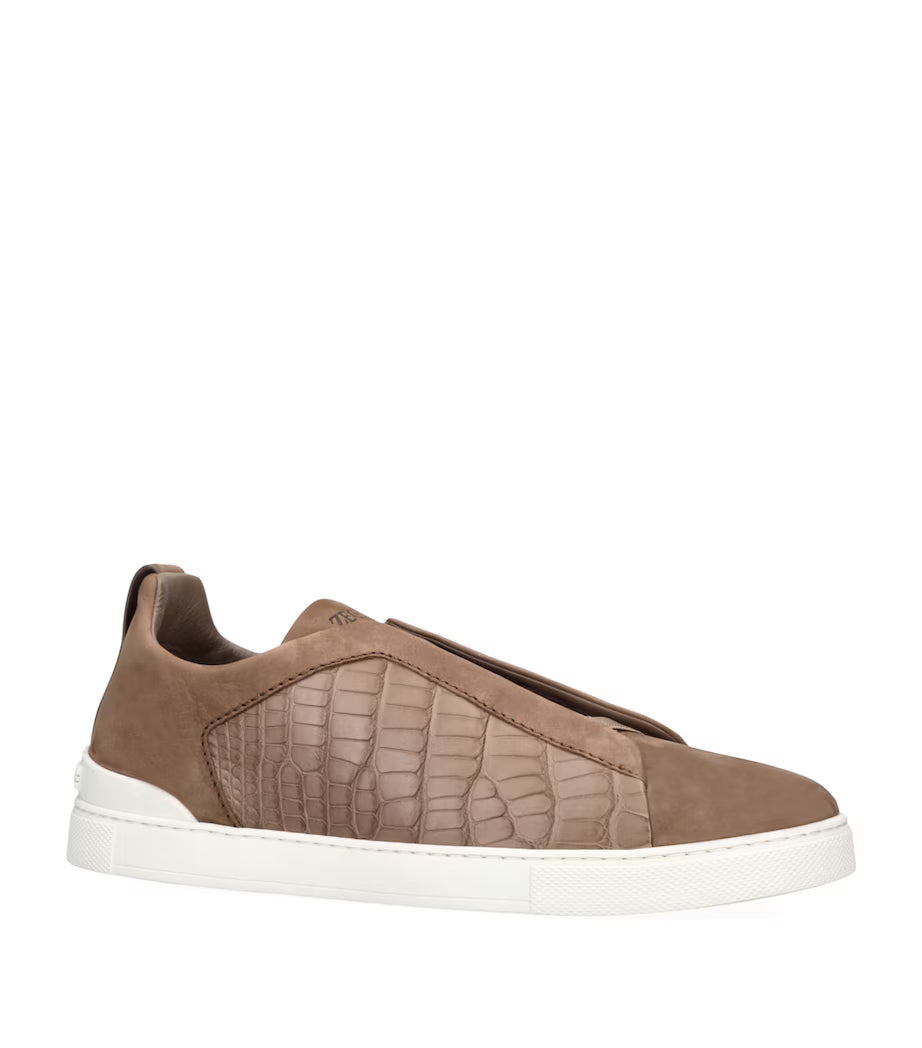 Zegna Crocodile Leather Triple Stitch SECONDSKIN