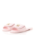 Chanel Quilted CC Slide Sandals in Pink