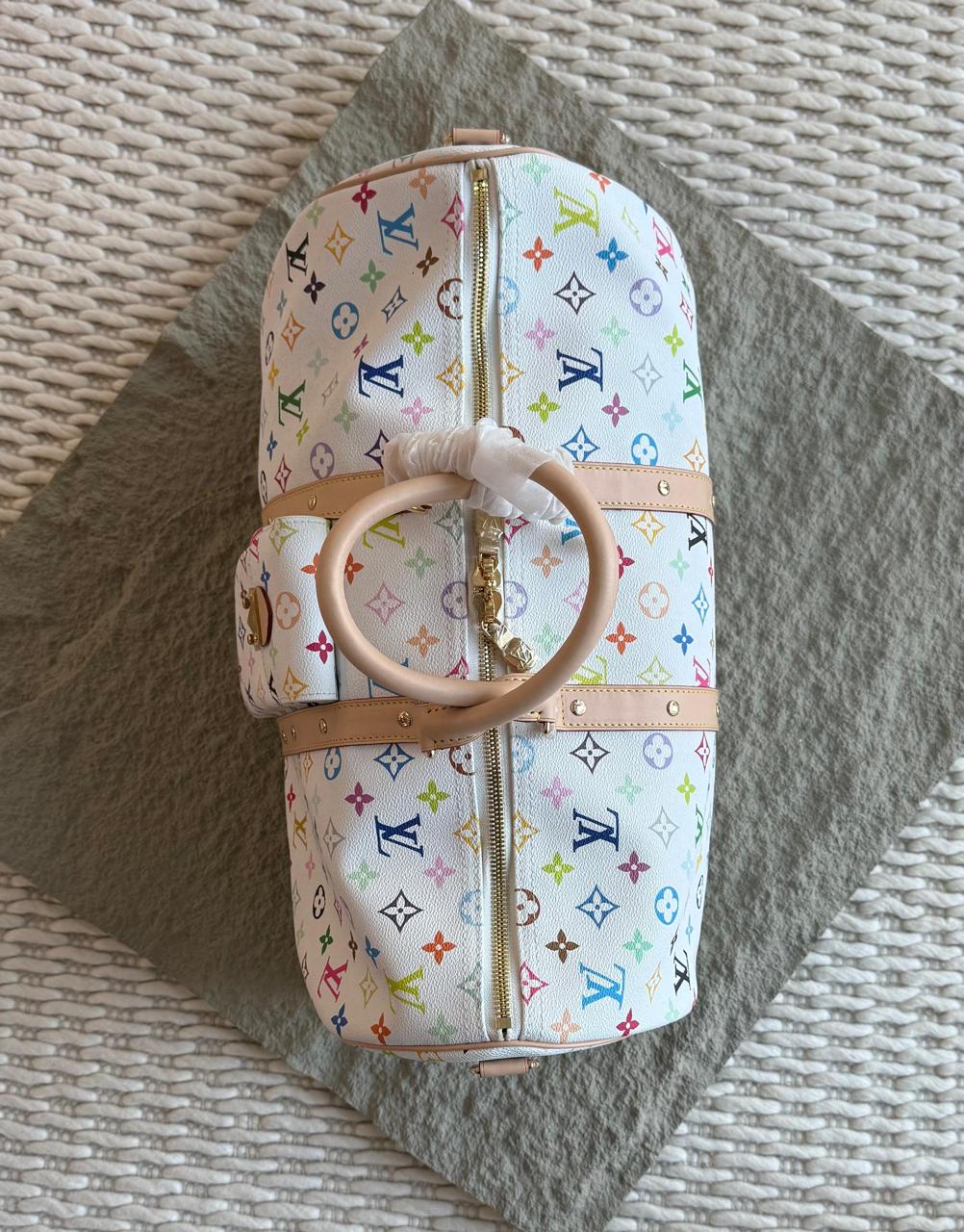 Louis Vuitton Keepall 45 in White Multicolore Monogram Canvas