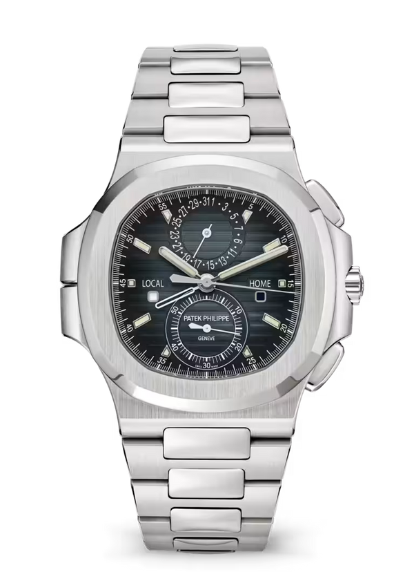 a Patek Philippe Nautilus Travel Time Chronograph reference 5990/1A