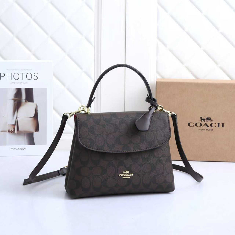 Coach Bag | Emory Top Handle Pebble Choclate