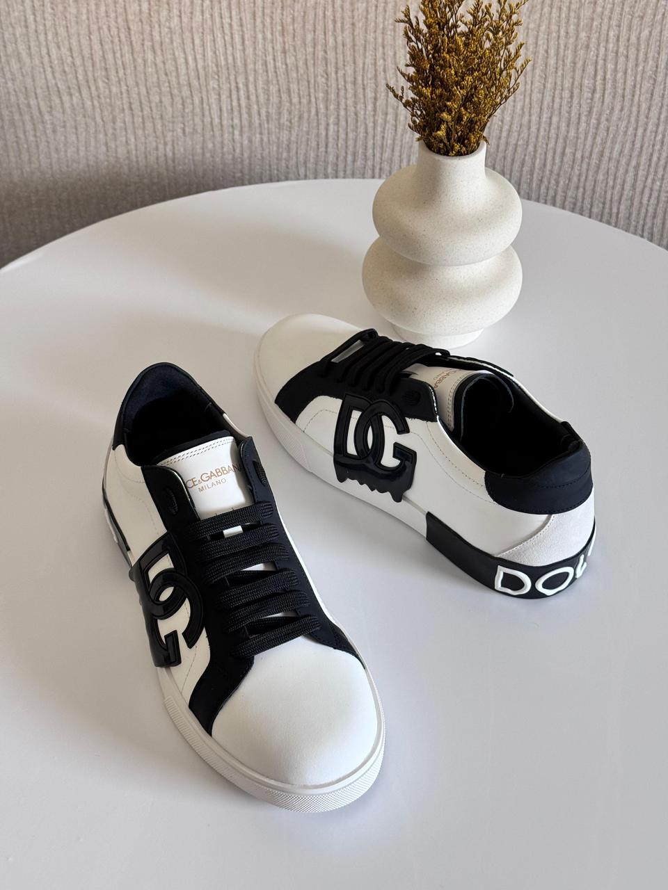 Dolce & Gabbana Portofino Light Strobel Sneakers – Multicolor Canvas & Calfskin (Men’s)