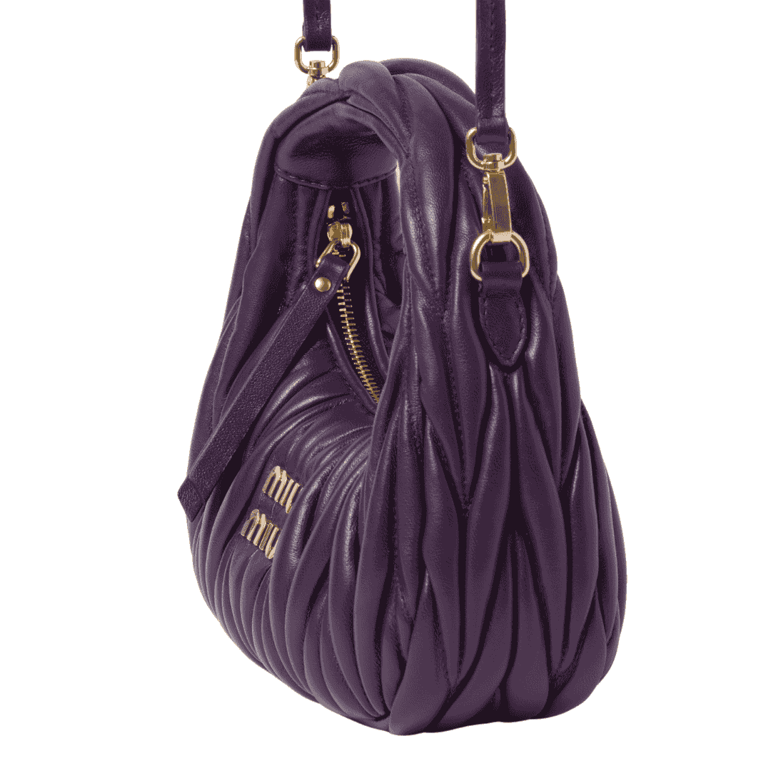 Miu Miu Bag | Wander matelassé nappa leather hobo mini-bag "Voilet"