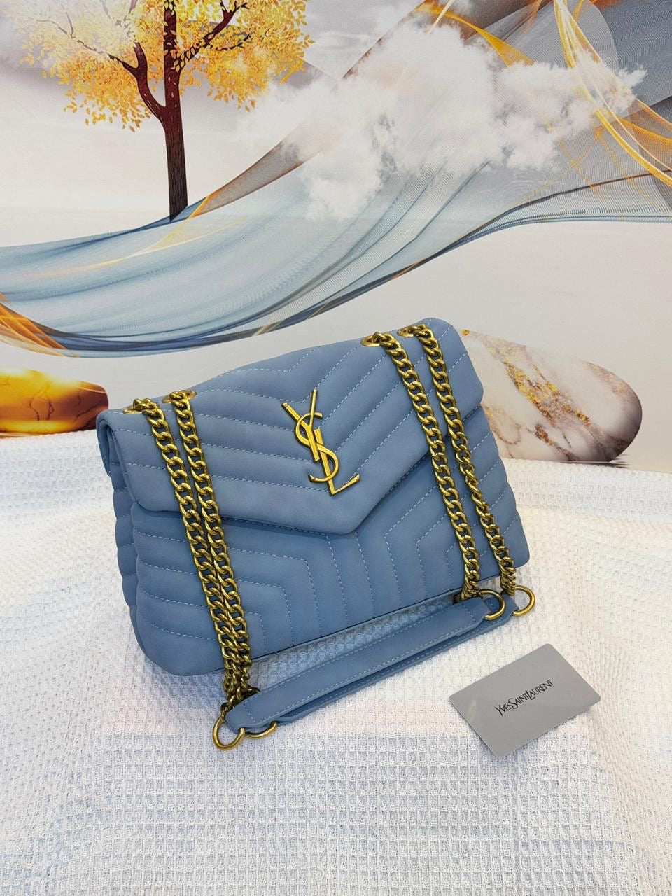 Saint Laurent Bag | Loulou Matelassé Bleu Leather