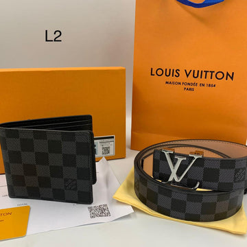 Louis Vuitton Damier Graphite belt and wallet