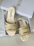 Christian Dior Dway White Gold Slides
