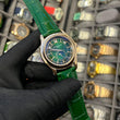 Patek Philippe Watch with a Green Dial and a Green Alligator Strap