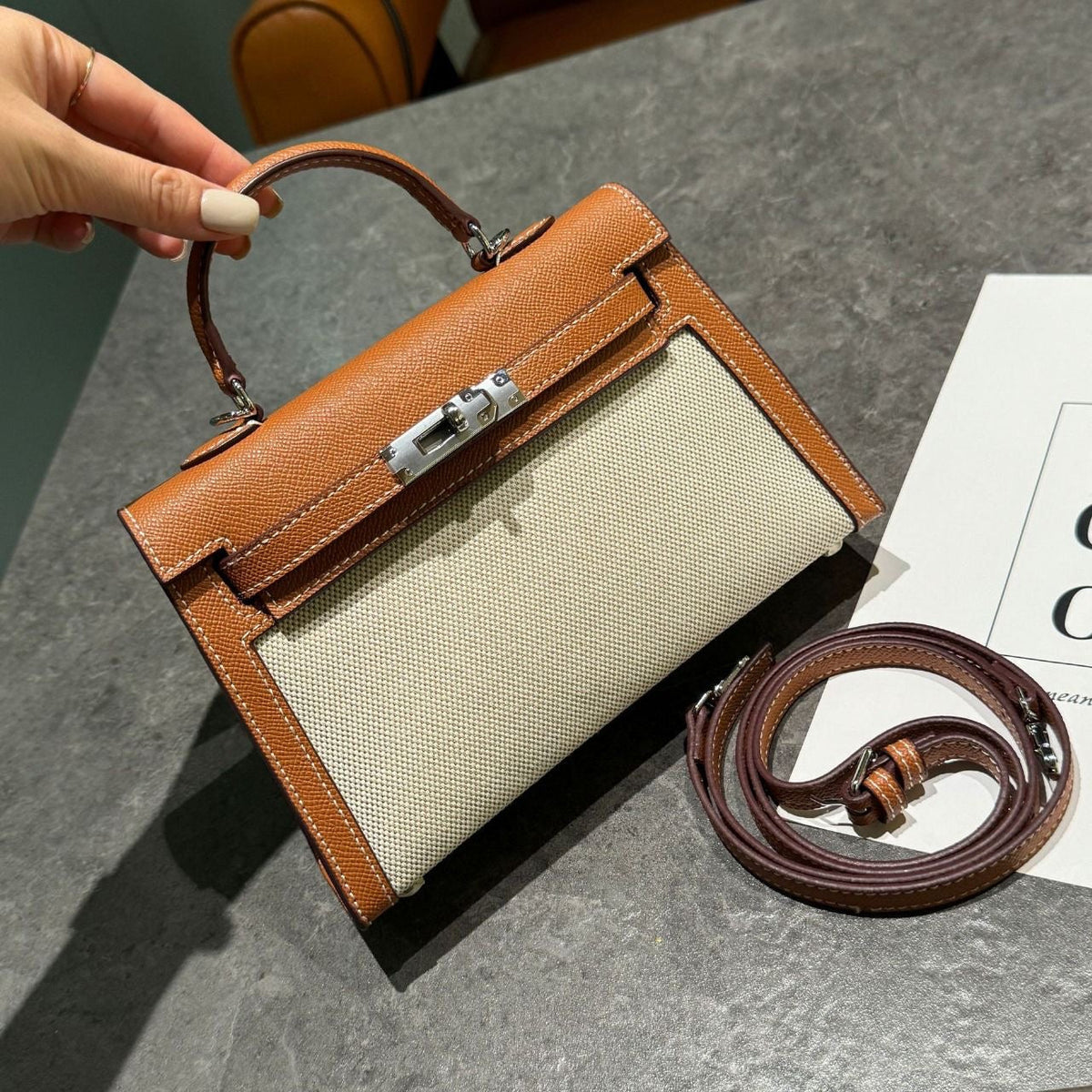 Hermès Bag | Kelly II Sellier Toile H Swift Gold