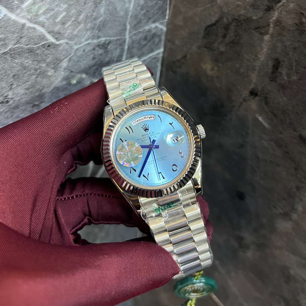 Rolex Day-Date with an ice blue dial
