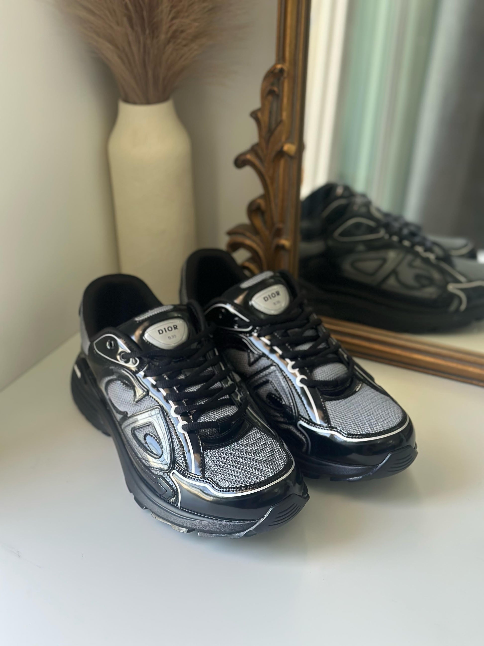 Dior B30 Trainers – Gloss Black & Grey (Men’s)