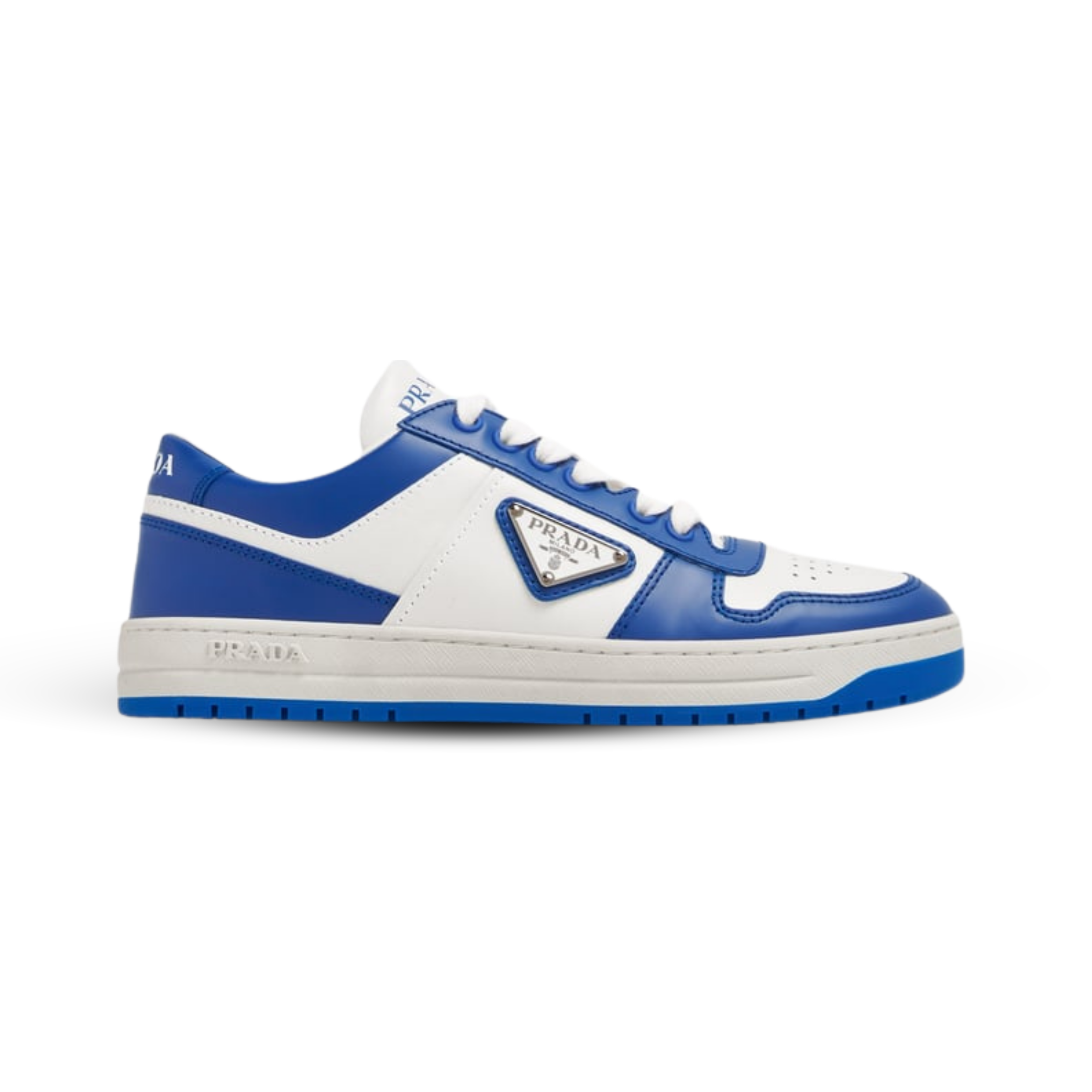 Prada Downtown Sneakers – White & Blue Calf Leather 2EE364