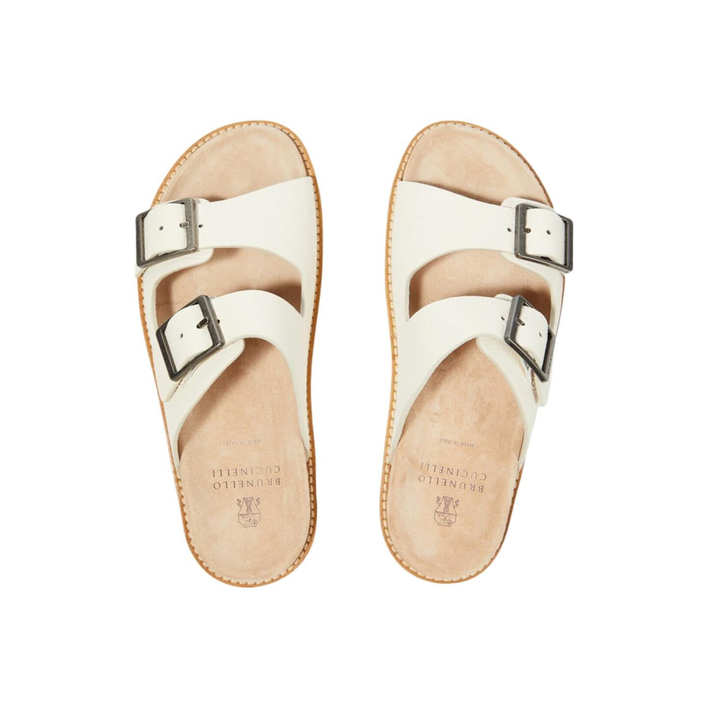 Brunello Cucinelli Sandals | White Double-strap