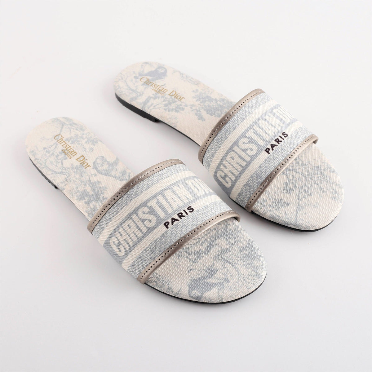 Christian Dior Dway Toile De Jouy Slide Sandals