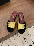 Women's Padded Leather Slide Sandals